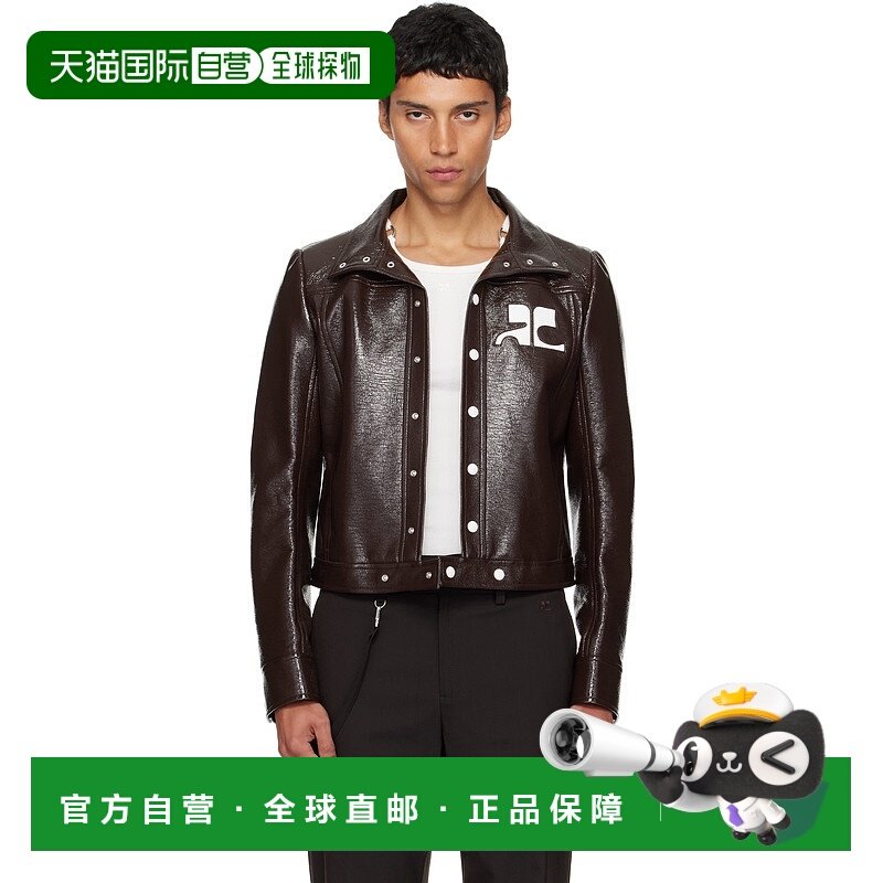 1h可退 香港直邮潮奢 Courreges 男士 棕色 Reedition 系列夹克 P