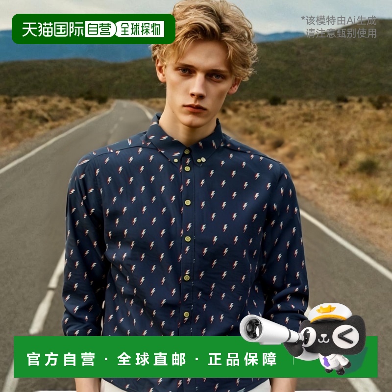 美国直邮Adidas阿迪达斯Mens Flash Collared男士长袖衬衫休闲