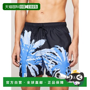 自营Tommy Hilfiger Swim Trunks Men  Navy Tropical Print Draw