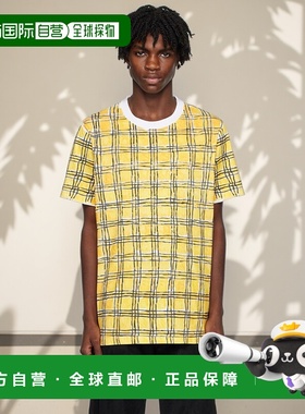 1h可退 香港直邮潮奢 Tom Ford 汤姆 福特 男士 黄色格纹 T 恤