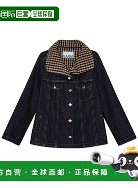 香港直邮GANNI 女士外套 J1766568 AW2025 黑色 牛仔夹克