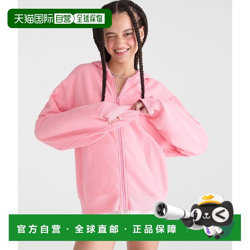 自营Aeropostale云软大全拉链连帽衫-粉红色676 美国奥莱直发卫衣