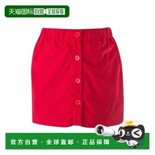 自营 Rachel Riley纽扣前裙-红色 美国奥莱直发