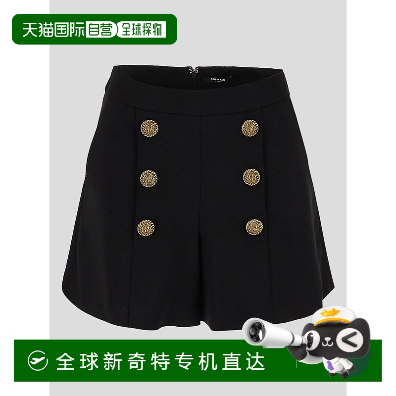 香港直邮BALMAIN 女士短裤 CF1PA235VE170PA SS2025 黑色 SHORTS