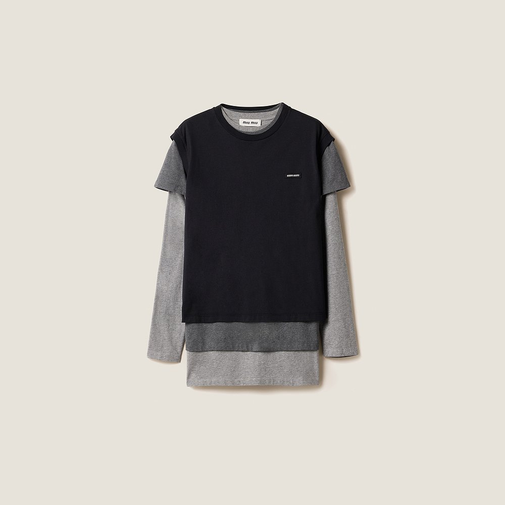 MIU MIU(缪缪)24新品 3 件装平纹针织 T 恤