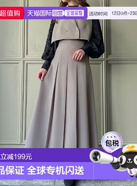 日本直邮JUNOAH 侧腰带短背心+百褶裙套装 [JU5602EW05269] 服装