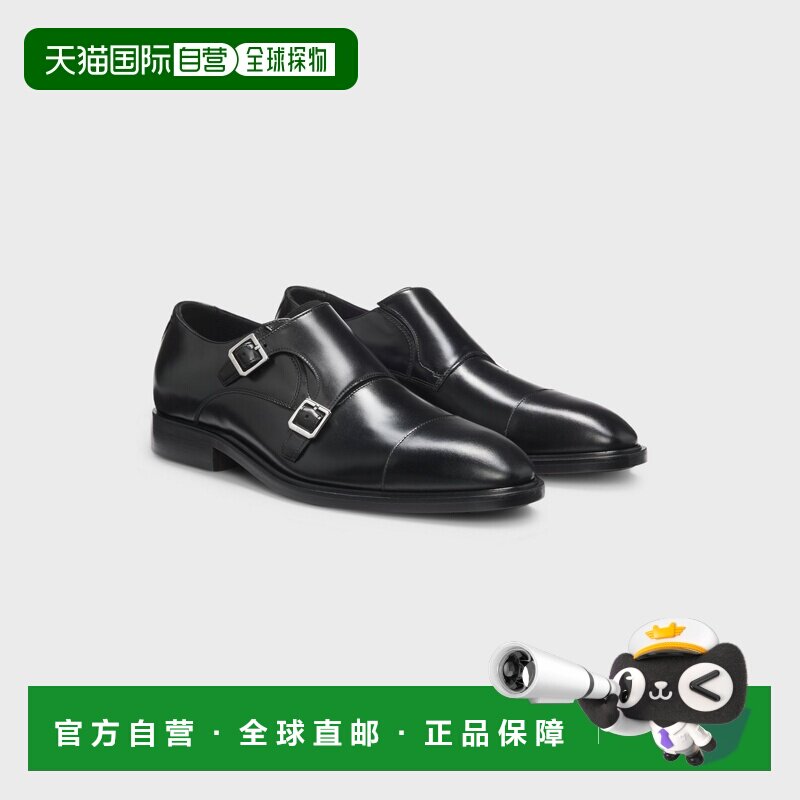 自营欧洲直邮Hugo Boss 男士黑色小牛皮带扣闭合皮鞋男鞋男士鞋图片