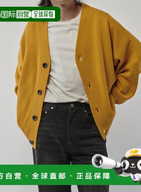 1h可退 日本直邮Lui's 男士 稍宽松 长款 卡其色 针织开衫 搭扣设