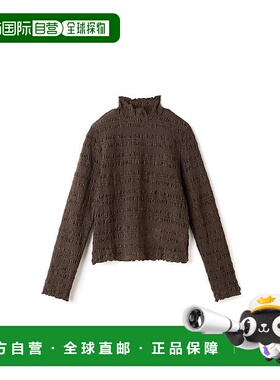 日本直邮日潮 GRL 抽褶透视高领半高领女装上衣 YZ635