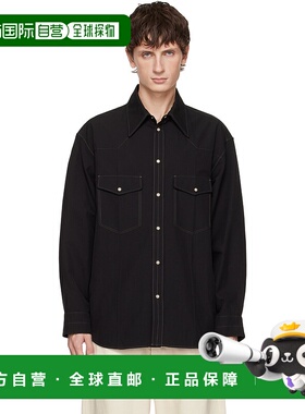1h可退 香港直邮潮奢 Lemaire 男士 黑色 Western 衬衫 SH1193LF1