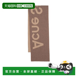 香港直邮Acne Studios男女同款徽标提花秋冬保暖双面羊毛围巾披肩