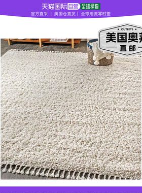 jonathan yMercer Shag 毛绒流苏区域地毯 - 奶油 【美国奥莱】直