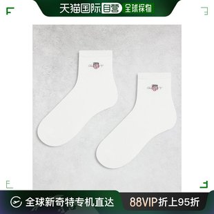 带Logo及踝袜 男士 香港直邮潮奢 GANT 白色 Gant 2件套