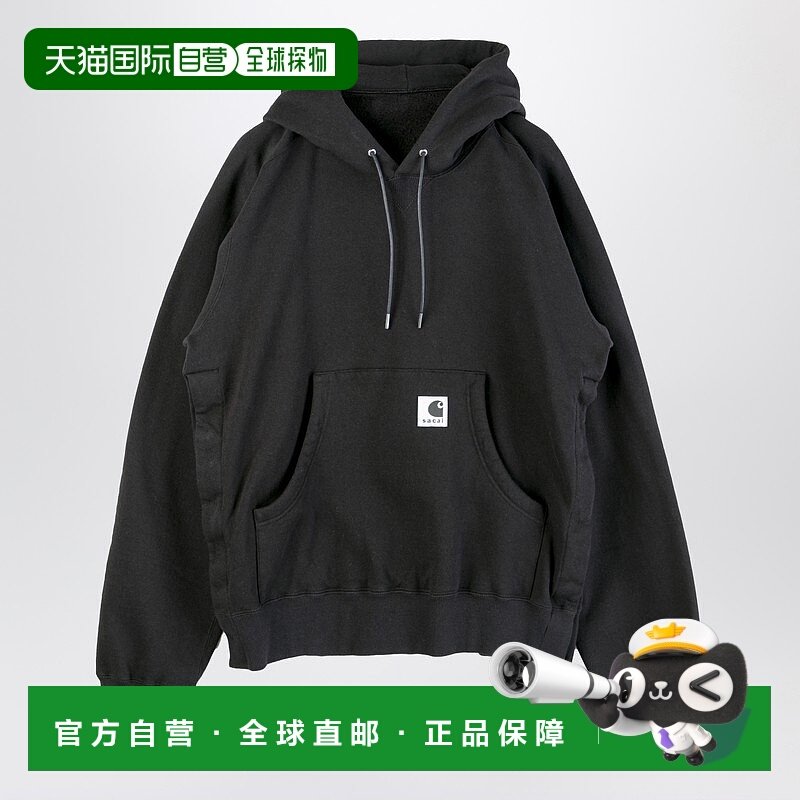 1h可退 香港直邮潮奢 Sacai 女士 黑色棉质连帽衫 2500993SCO001
