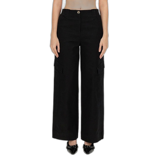 香港直邮GANNI 女士休闲裤 F9612099 黑色 Black cargo trousers