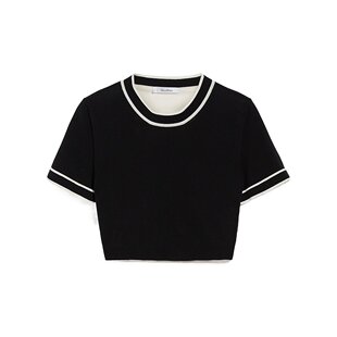 MAX MARA 女士针织毛衣 1361044206008 SS2024 黑色 圆领短袖毛衣