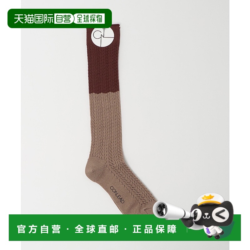 1h可退 日本直邮CONLEAD 女装 双色蕾丝 高筒袜 17355992087