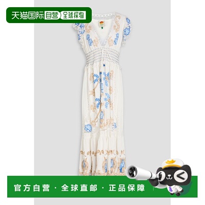 付款1h内可退 香港直邮FARM RIO 女士 Richelieu 刺绣亚麻混纺长