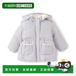 1h可退 日本直邮petit main 儿童仿兔绒中棉夹克 半拉链保暖外套