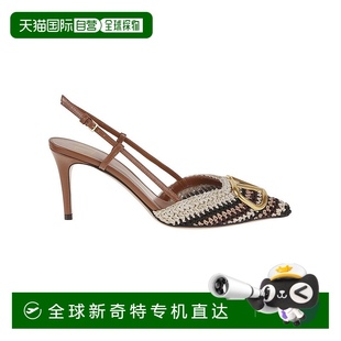 美国奥莱直发 自营 valentino garavani钩针刺绣吊带泵 棕色