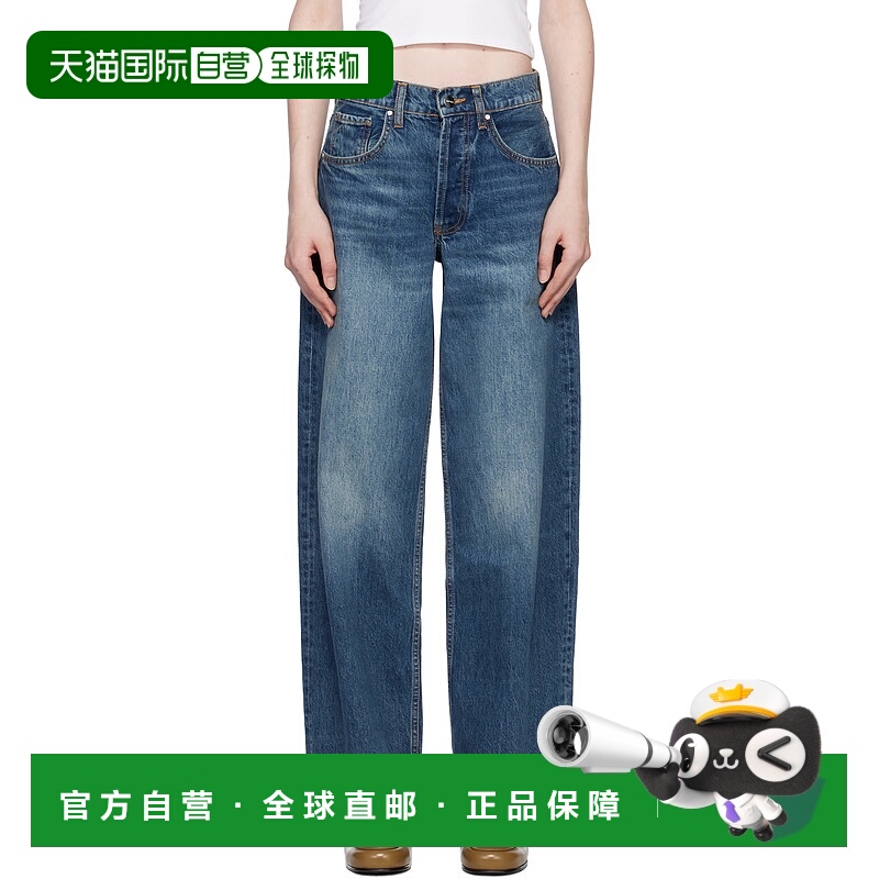 1h可退 香港直邮潮奢 ANINE BING 女士 蓝色 Manon 牛仔裤 A06105