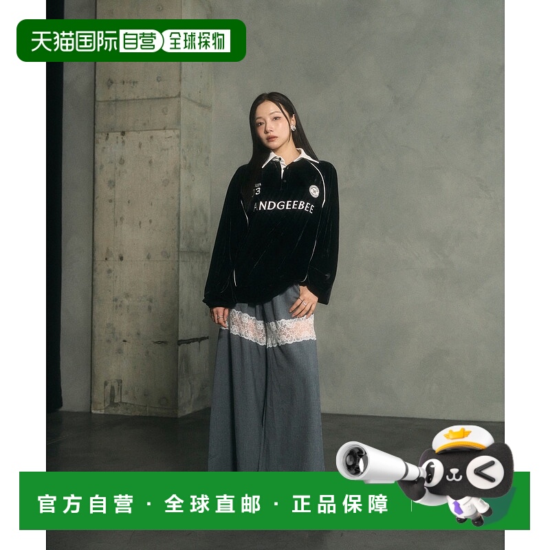 1h可退 日本直邮ANDGEEBEE 女装 高腰阔腿裤 蕾丝拼接 AG253PT080