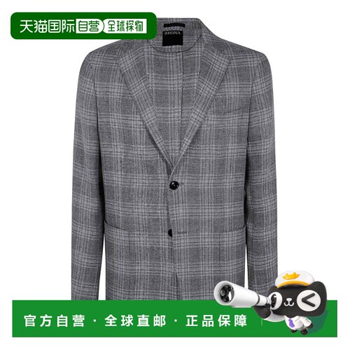 香港直邮ZEGNA 男士西服 R950719A91DNM SS2025 灰色 Wool And Li