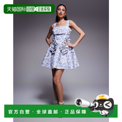 1h可退 香港直邮ASOS 女士 corsages 奢华提花褶裥胸部迷你织锦花