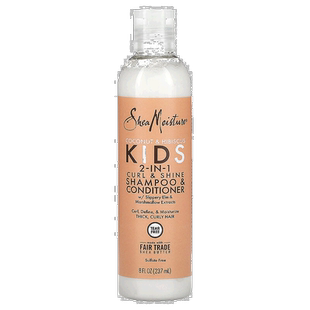 香港直邮SheaMoisture,儿童 2 合 1 卷发润泽洗发水护发素，椰子/