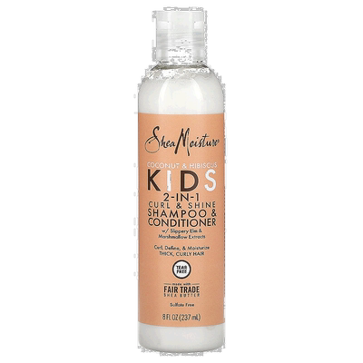 香港直邮SheaMoisture,儿童 2 合 1 卷发润泽洗发水护发素，椰子/
