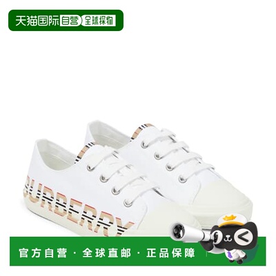 1h可退 香港直邮Burberry 巴宝莉 女童 gabardine 徽标棉运动鞋童