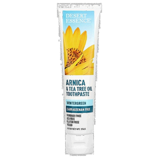香港直邮沙漠精华,山金车和茶树油牙膏,冬青,6.25 盎司(1正品