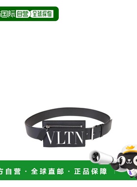 1h可退 【99新未使用】香港直邮Valentino 黑色徽标logo腰带 UY2T