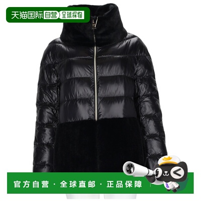 自营herno绗缝eco-fur Inserts聚酰胺羽绒服-黑色 美国奥莱直发