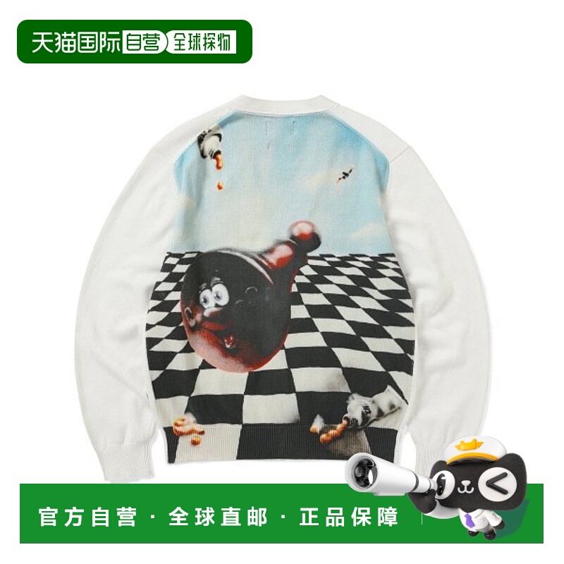 韩国直邮THISISNEVERTHAT 开衫Chess Zip Cardigan WhiteTN231KKN