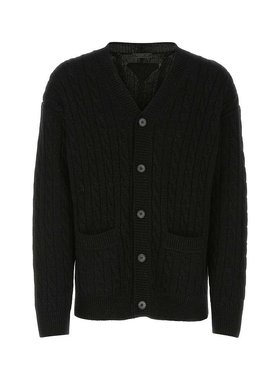 潮奢 Prada 普拉达 男士 绞花针织纽扣开衫 UMG193S23112I7