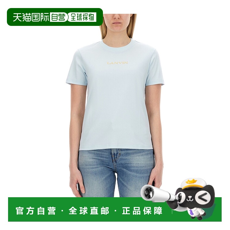1h可退 香港直邮潮奢 Lanvin 朗雯 女士 LOGO T恤 RWTS0030J134E2