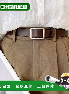 日本直邮florge 无级调节方形扣PU皮革无孔腰带 FL8218EW08538