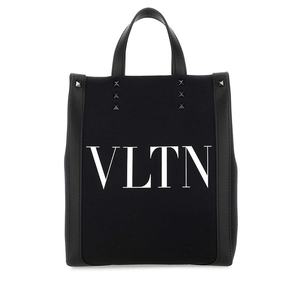 Valentino华伦天奴男士 VLTN Ecolab黑色帆布迷你购物包 2Y2