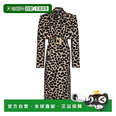 香港直邮Balmain 豹纹提花腰带风衣 FF1TL180CG06