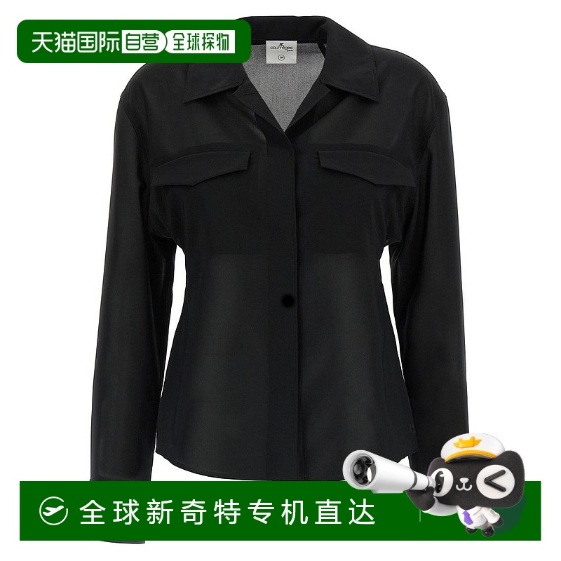 自营 courreges半透明口袋衬衫，现代轮廓-黑色 【美国奥莱】直发