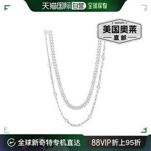 银白色 sterling 项链 直发 forever层叠串珠链式 美国奥莱