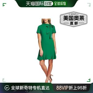 cece女式荷叶边蝴蝶结鸡尾酒会礼服-郁郁葱葱的绿色【美国奥莱