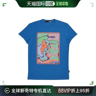 Y24 E1514 T恤蓝色圆领棉质M44447C 香港直邮Moschino莫斯奇诺男士