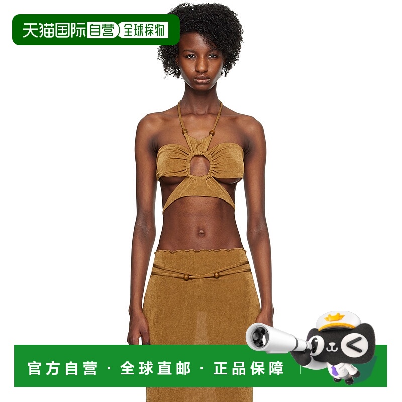香港直邮潮奢 TYRELL 女士 独家发售棕色抹胸上装 BikiniTop背心
