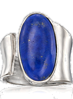 自营 925 纯银 Ross-Simons 青金石环绕戒指 - 蓝色 美国奥莱直发