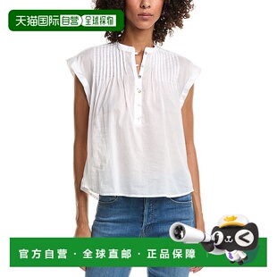 美国奥莱直发女装 白色 Dahl平塔克上衣 自营Bella