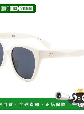 自营 rag & boneRag&Bone女式54毫米白色太阳镜-白色 美国奥莱直