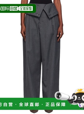 1h可退 香港直邮J.W. Anderson 女士 灰色 Fold Over 长裤 TR0414