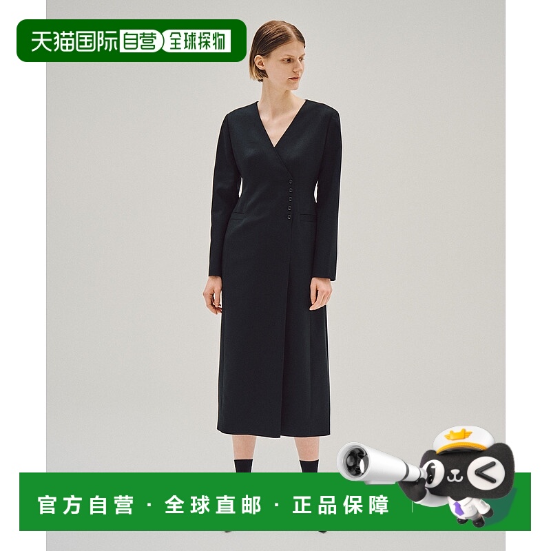 1h可退 日本直邮COLUMN 女装 高腰无领连衣裙 双排扣修身显瘦设计